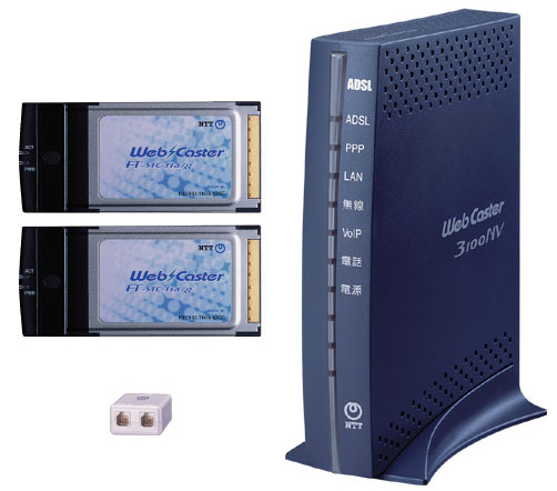 ADSLモデム内蔵ワイヤレスブロードバンドルータ Web Caster 3100NVワイヤレスセット 拡大